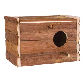 Budka lęgowa wykonana z naturalnego drewna dla nimf 30x20x20 cm
